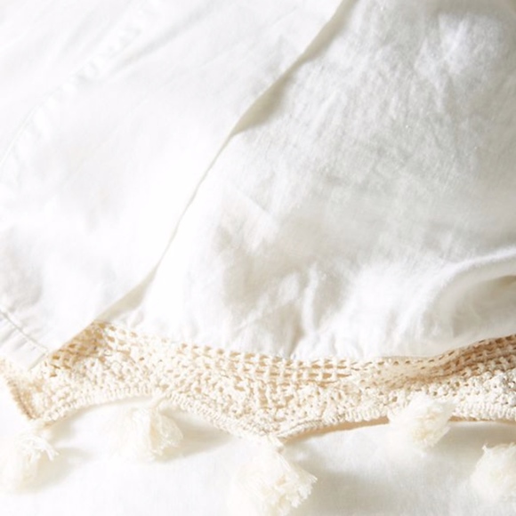 Anthropologie Tasseled Linen Euro Sham - Picture 3 of 5